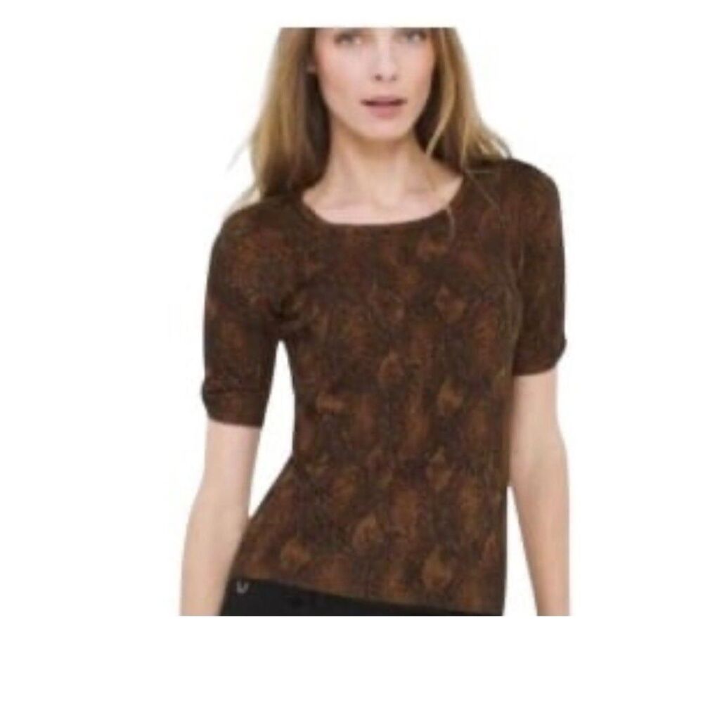 White House Black Market Python Knit Blouse